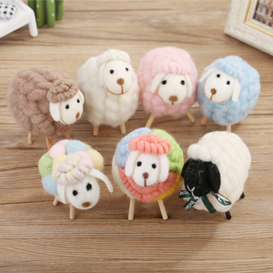 羊毛毡小绵羊 摆件 圣诞树挂件装饰品创意ins北欧风麋鹿桌面摆设