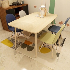 餐厅饭桌餐桌地毯北欧简约现代家用耐脏易清洗长方形地垫新品ins