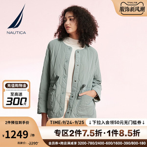 NAUTICA/诺帝卡女装秋冬时尚新潮收腰圆领百搭棉服外套33JO06