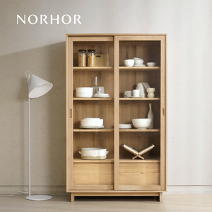北欧表情NORHOR原装进口/比利时Ethnicraft/WAEV实木橡木书柜立柜