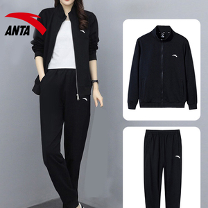 安踏休闲运动服套装女春秋季2022年新款时尚大码外套宽松两件套女
