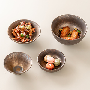 玖田烧粗陶拉面碗家用汤碗斗笠碗个性大碗陶瓷碗单个日式面碗商用