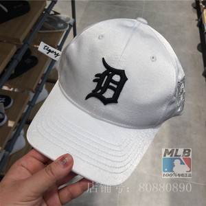 新款韩国mlb棒球帽男女帽子春夏 d老虎队虎头黑标白色侧标遮阳