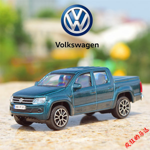 大众皮卡 amarok 比美高1:43合金汽车模型口袋手拿玩具小车带车标