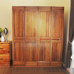 赖氏家具wj1-a07四门衣柜乌金木正品实木衣柜对开门衣柜衣橱