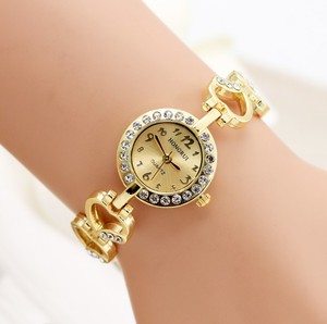 新款点钻爱心合金手链表 心镶钻石黄金女款 女士手表时尚首饰表