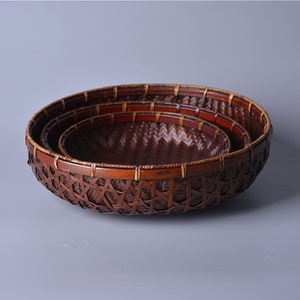 竹编收纳筐 手工竹制品 竹篮 高档工艺品 收藏级手工艺术 特色
