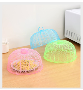 环保炫彩圆形塑料饭罩菜罩防苍蝇蚊虫镂空罩子家用小号餐桌罩