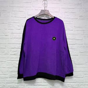 木言 秋季新款米呢刷毛绒圆领长袖拼色卫衣女休闲百搭款柔软舒适