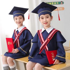 儿童博士服小学生幼儿园博士服学士服演出服博士帽毕业照服装礼服