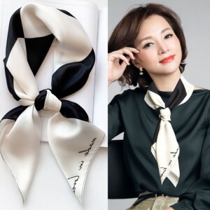 日本代购gp丝巾女士董卿同款法式气质薄款复古时尚百搭装饰小领巾