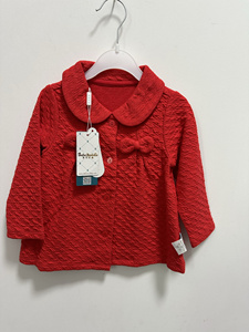 696宝贝巴迪最新款女童红色娃娃领外套