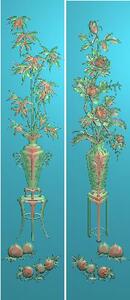 红峰木艺 精雕图 jdp5.21 灰度图 博古架小门板花 花瓶