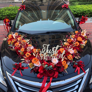 oliviar881022淘宝花喜大v字吸盘婚车装饰插花吸盘婚车头花盘时尚