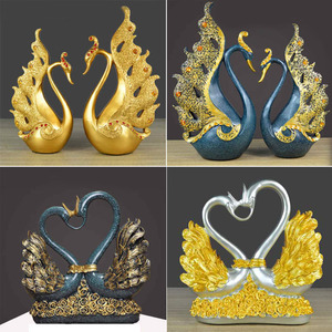 欧式情侣天鹅摆件家居装饰品客厅玄关电视柜酒柜摆设闺蜜结婚礼品