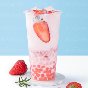 【草莓椰椰奶绿竖图】樱淘星球奶茶店冲调饮品灯箱高清海报图素材