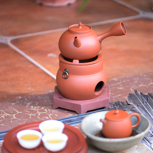 红泥迷你炭炉防裂煮茶炉家用凉炉复古碳炉潮州功夫茶炉小火炉烧水