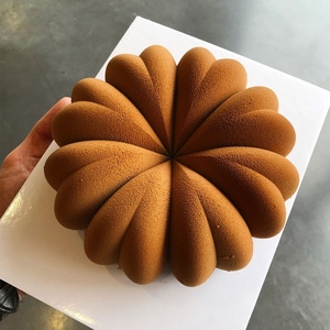 法式甜点情人节单个花瓣心形慕斯蛋糕模具DIY圆形爱心花苞硅胶模