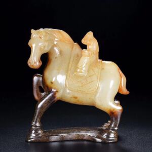 古玉老玉和田玉旧藏精品玉马摆玩件古玩高古玉器玉石老件沁色收藏