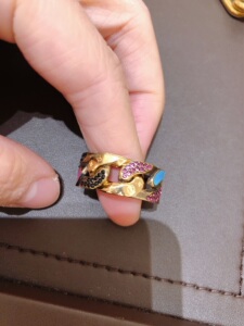 日本正品代购 lv/路易威登 古巴 彩虹 糖果 带钻 复古 戒指