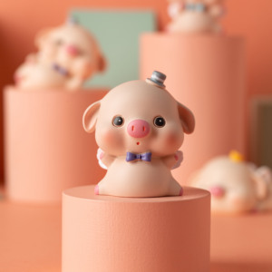 日式可爱4只小猪猪宝宝小公仔创意迷你仿真小动物摆件生日礼物