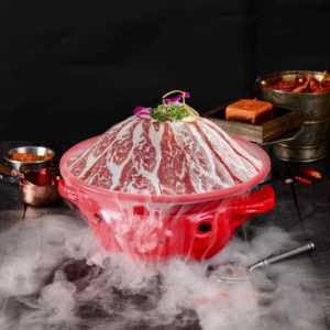 密胺餐具商用重庆四川火锅创意牛头冒烟干冰专用腰片牛肉毛肚盘子