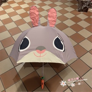 上海迪士尼乐园国内代购 疯狂动物城朱迪兔带耳朵儿童可爱晴雨伞