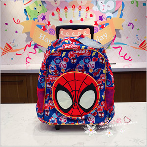 上海迪士尼国内代购漫威复仇者联盟蜘蛛侠儿童拉杆书包双肩包背包