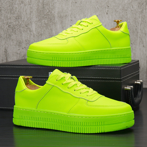 男鞋2024春季新款潮流内增高休闲鞋网红荧光绿鞋子男潮鞋厚底板鞋