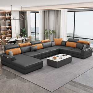 科技布沙发北欧现代简约大户型转角贵妃布艺沙发客厅U型家具乳胶