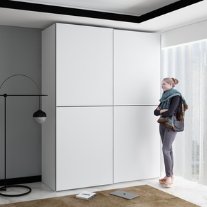 简约现代家用卧室推拉门衣柜两门小户型储物柜子滑动移门衣橱组合