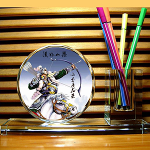 小李广花荣摆设纪念品礼物礼品人偶模型梁山泊收藏品水晶笔筒摆件