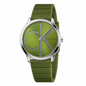 calvin klein绿色指针休闲手表minimal k3m211wl