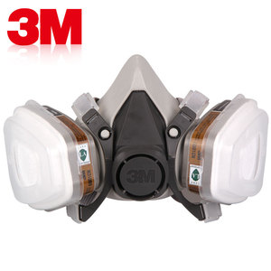正品3M6200 防毒面具面罩化工喷漆甲醛防尘防酸性气体PM2.5半面具