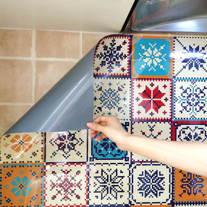 厨房防油贴卫生间浴室自粘地板贴平面墙贴洗手台腰线防水瓷砖贴纸
