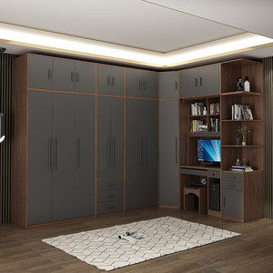 转角衣柜90度家用卧室现代简约北欧大衣橱组合木质柜子整体衣帽间