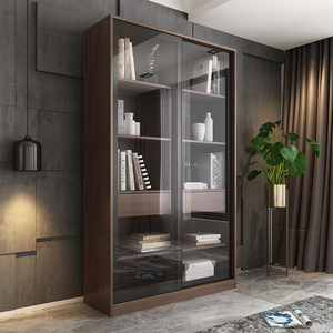 轻奢钢化玻璃门酒柜餐边柜高柜一体靠墙客厅储物柜手办柜展示柜子