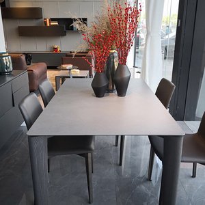 意大利进口岩板餐桌长方形现代简约大户型家用夏图餐桌6人8人陶瓷