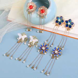 古装发饰流苏铃铛小发扣汉服古风束发扣辫子装饰后压头饰发夹