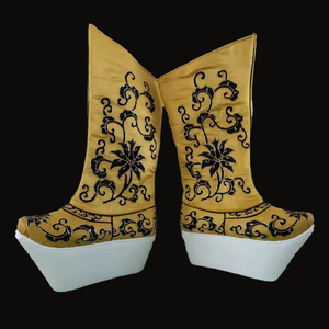 定做戏曲高靴京剧越剧豫剧戏剧武小生朝靴武生高靴老生纸底靴子