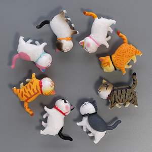 日本治愈系猫咪可爱3d冰箱贴仿真小猫磁铁卡通动物收藏品家居装饰