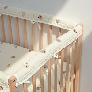 韩版婴儿床防啃咬条纯棉绣花防磕碰床栏保护套宝宝床围床靠包边