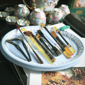 日本vintage古风天然金莳绘鳖甲发簪发钗笄传统发饰2020082205