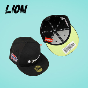 现货 supreme 21fw no comp box logo new era03 刺绣 平沿棒球帽