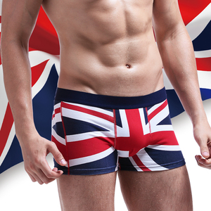 新款男士棉中低腰平角内裤英国米字旗潮时尚性感透气舒适贴身