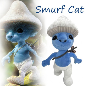 跨境新款俄罗斯smurf cat蓝精灵猫毛绒玩具搞怪游戏周边玩偶公仔