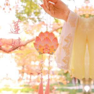 莲花香囊刺绣挂脖香包古风创意挂件汉服配饰荷包挂饰可放香料空袋