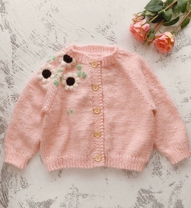 包邮秋冬双股羊绒女宝儿童纯手工编织宝宝婴儿毛衣成品u22