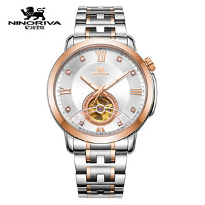 尼诺里拉潮流男表机械手表钢带大表盘男士商务11010蓝宝石镜面