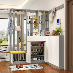 转角鞋柜玄关柜间厅门厅柜入户客厅衣帽柜架进拐角屏风门口隔断柜